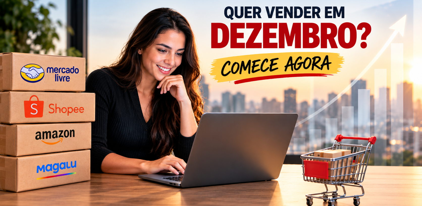 Empreendedor preparando vendas online para dezembro de 2026 e 2027