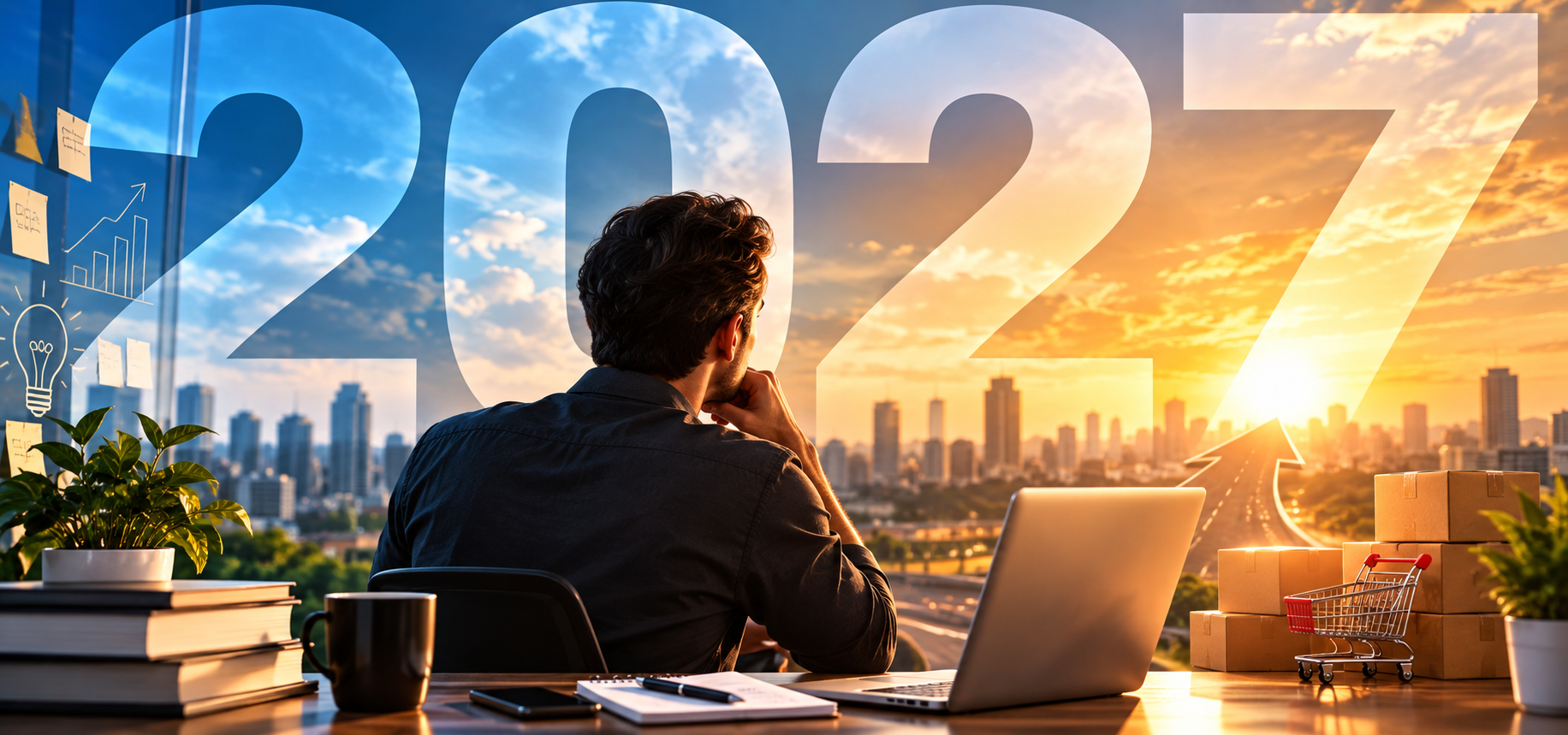 Empreendedor planejando começar um pequeno negócio em 2027